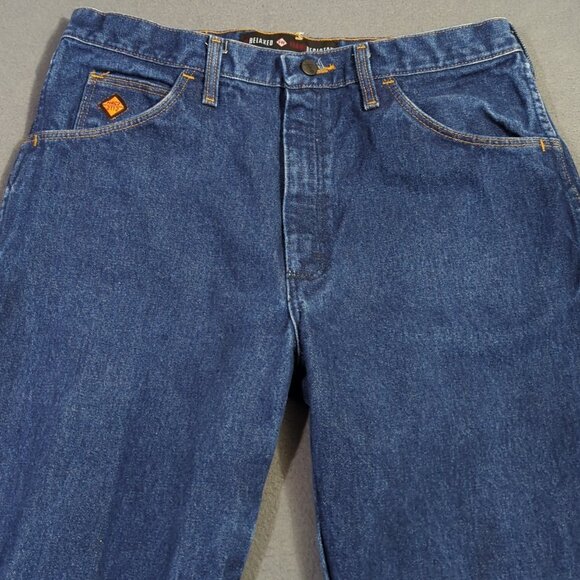Wrangler FR Jeans Men's 34x34 Blue FR31MWZ Flame Resistant Relaxed Fit Denim - Picture 5 of 12